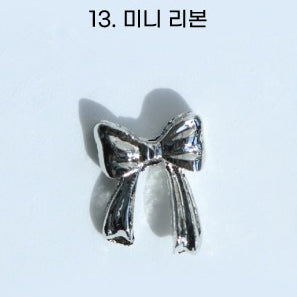 Make.N Silver Collection Parts ver. 1 84.13 Metallic Ribbon Bow Nail Charm | Make.N