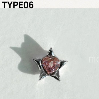 Make.N X Pochit Heart Crush Parts 87.6 Starburst Heart Nail Charm | Make.N