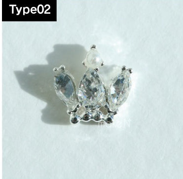 Make.N X HI HI parts 88.2 Crystal Crown Nail Charm | Make.N