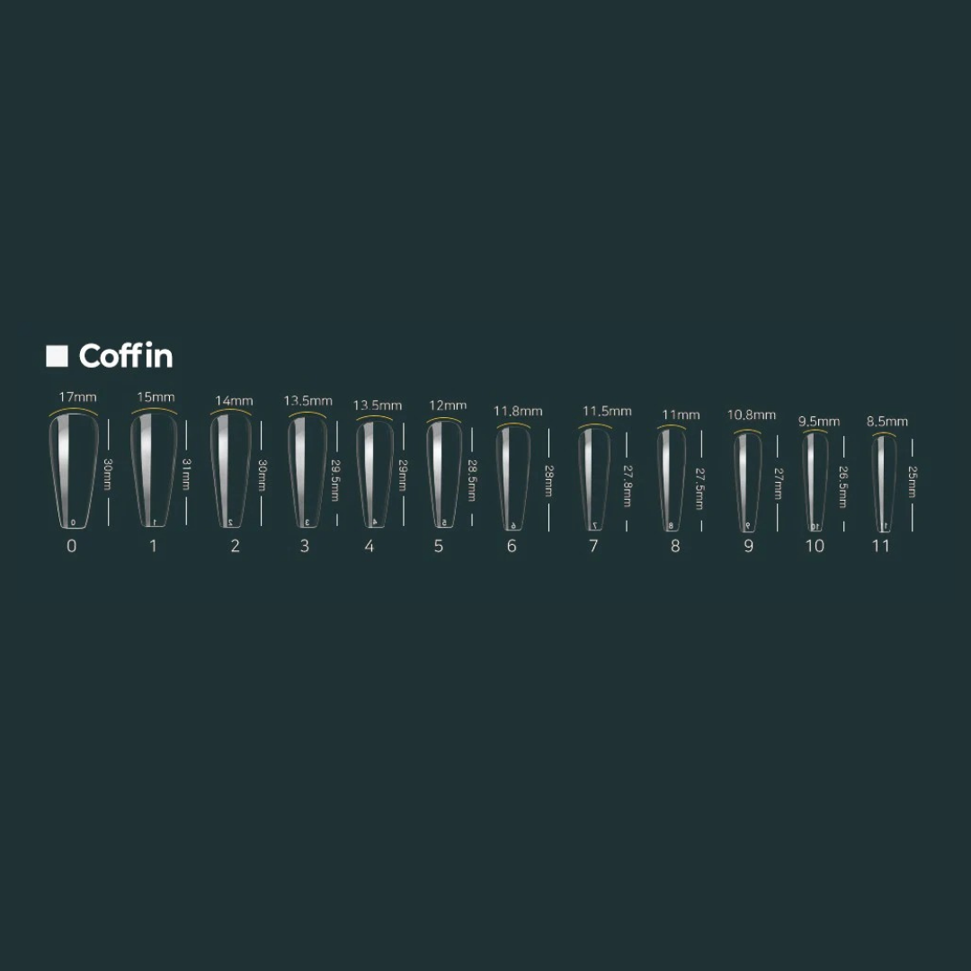 RIPOSO Just 10 Tip Coffin Clear 504 pcs | Risposo