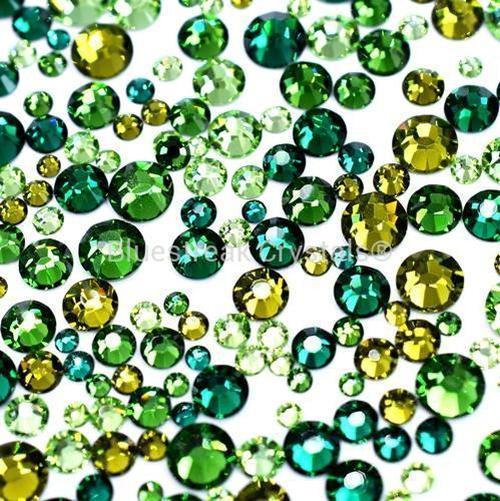 Preciosa Flatback Crystals Mix Forest Green