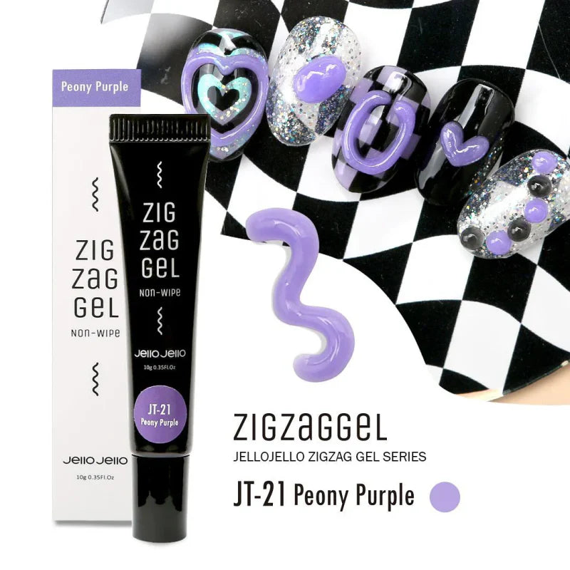 Zig zag 3D gel (No wipe) JT-21 Peony Purple | Jello jello
