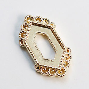 Make.N Corner Lace Swarovski Frame Parts Gold en Silver Long Hexagon Stone Frame set (08-2Gold) | Make.N