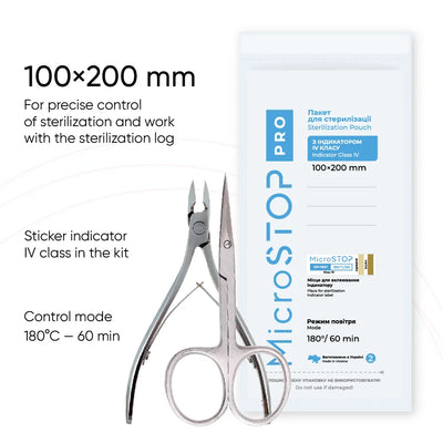 MicroSTOP PRO Sterilisatiezakjes met (sticker) indicator - 100 pcs 100x200 | MicroSTOP