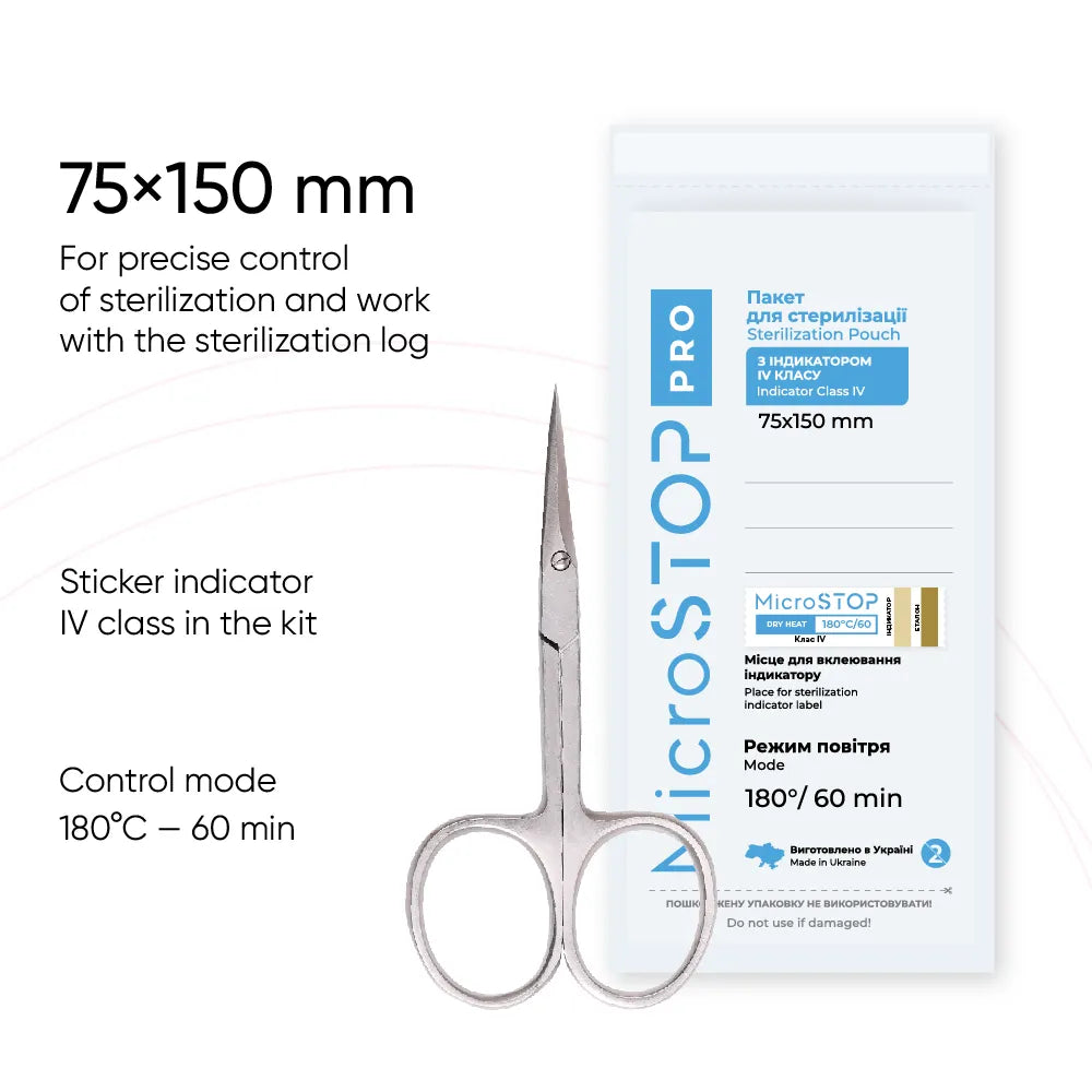 MicroSTOP PRO Sterilisatiezakjes met (sticker) indicator - 100 pcs ...