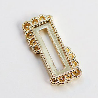 Make.N Corner Lace Swarovski Frame Parts Gold en Silver Slim Rectangular Stone Frame set (08-1Gold) | Make.N