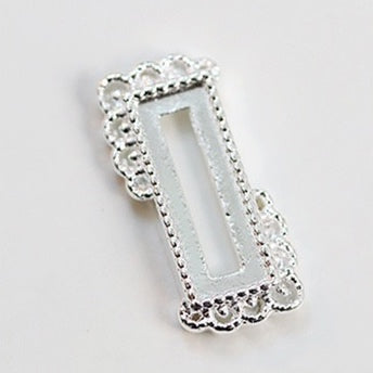 Make.N Corner Lace Swarovski Frame Parts Gold en Silver Slim Rectangular Stone Frame set (08-1Silver) | Make.N