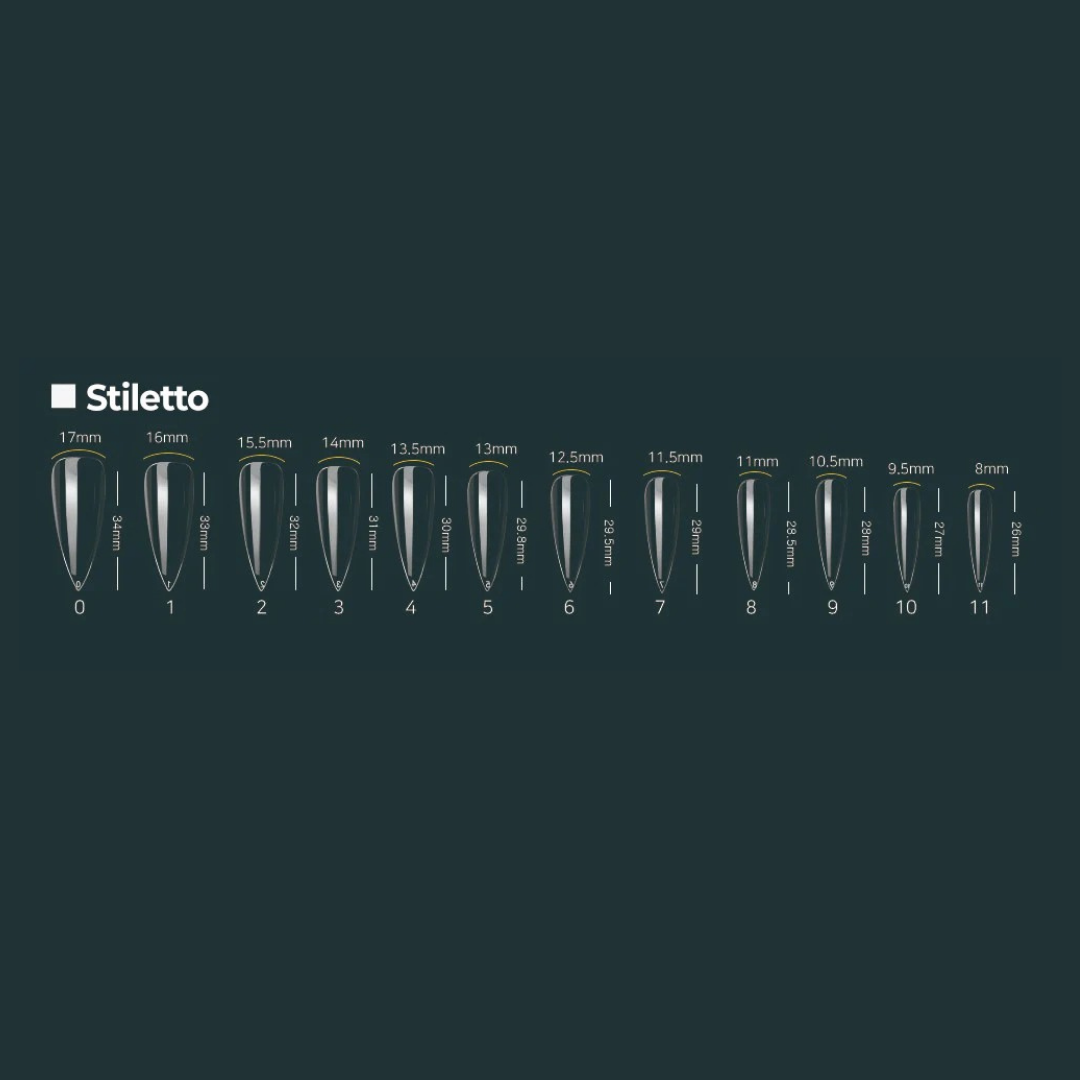 RIPOSO Just 10 Tip Stiletto Clear 504 pcs | Risposo