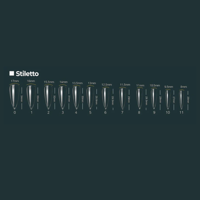 RIPOSO Just 10 Tip Stiletto Clear 504 pcs | Risposo