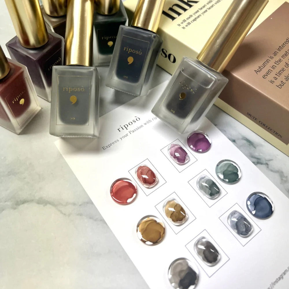 RIPOSO Mute Ink Collection 6pcs/set + Seasoning Glitter ink | Riposo