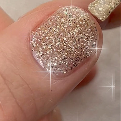 Beige Gold Glitter Nailbayo DOI | Nailbayo