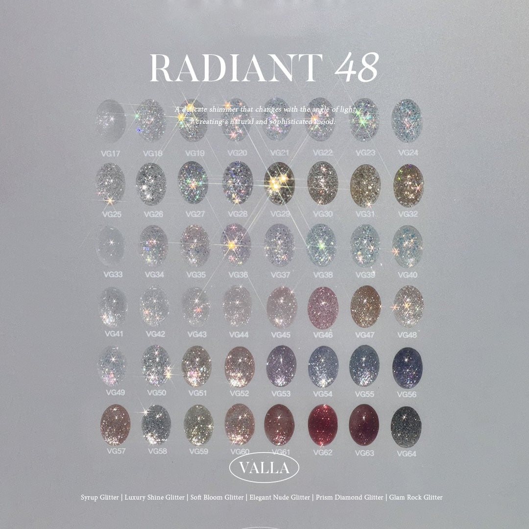 VALLA Glitter RADIANT 48 Edition Full SET 48pcs | Valla