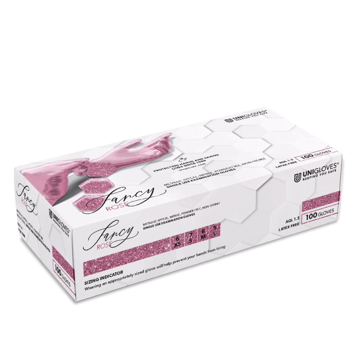 Pearl pink Nitrile Gloves 100 pieces - Unigloves – The BLOOOM