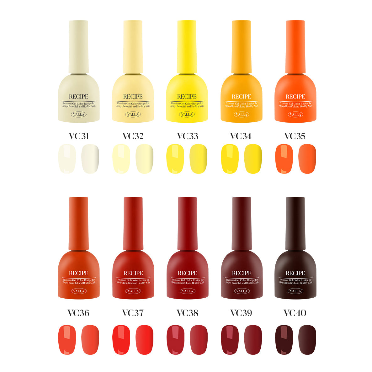 VALLA Solid gel Yellow - Red collection | Valla