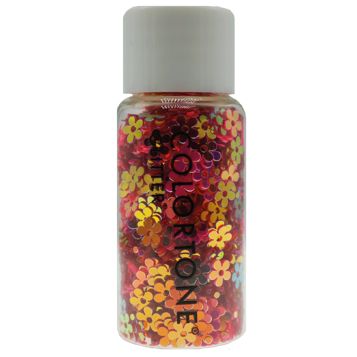 Neon Pink & Red Flowers - Accent Glitter Flesje | Colortone