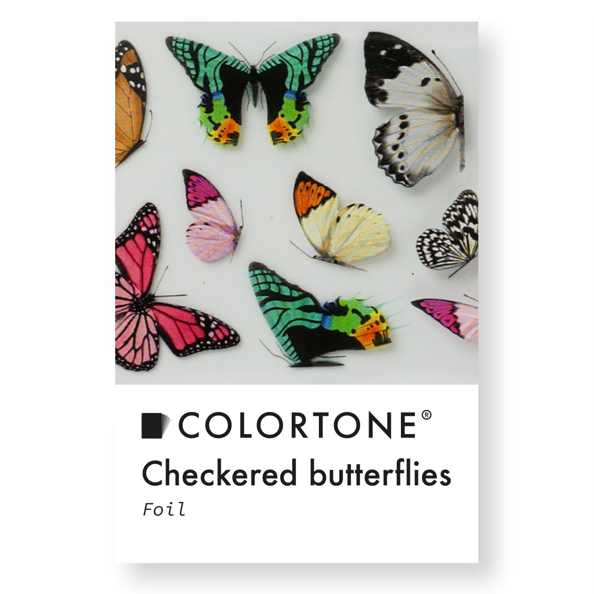 Clear Checkered Butterflies Foil - Multicolor | Colortone