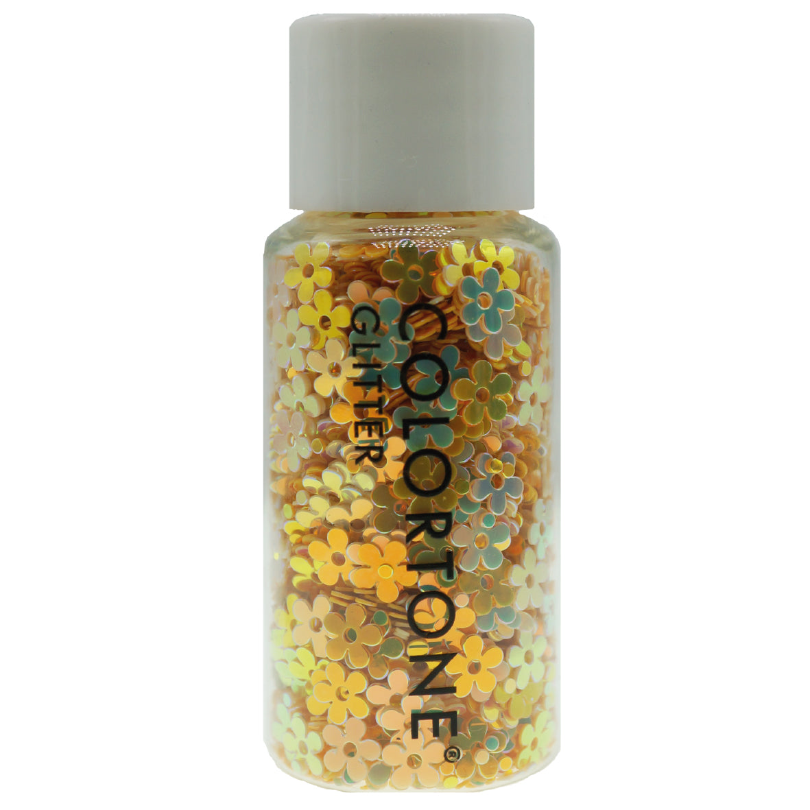 Yellow & Beige Flowers - Accent Glitter Flesje | Colortone