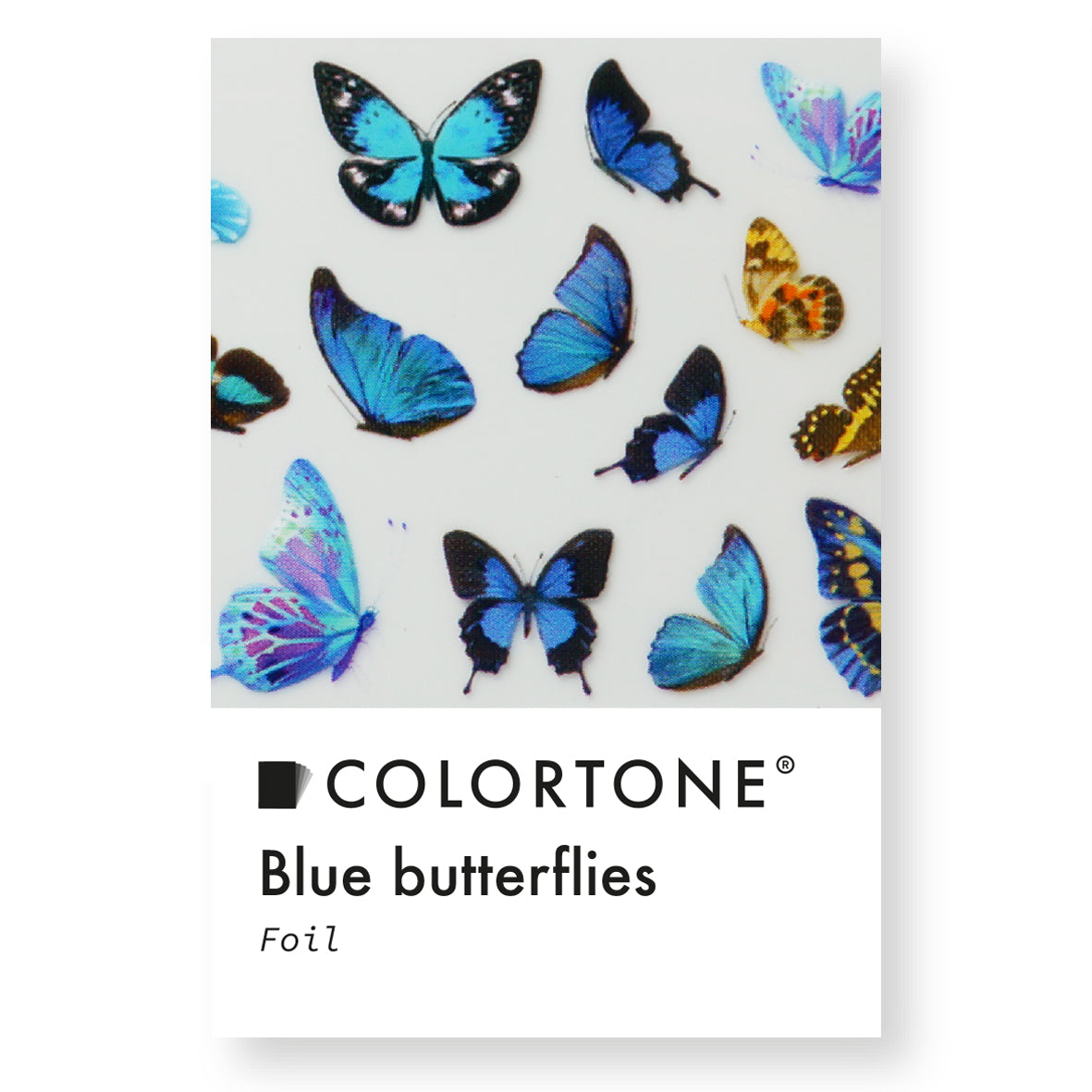 Clear Blue Butterflies Foil - Multicolor