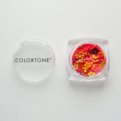 Neon Pink & Red Flowers - Accent Glitter Potje | Colortone