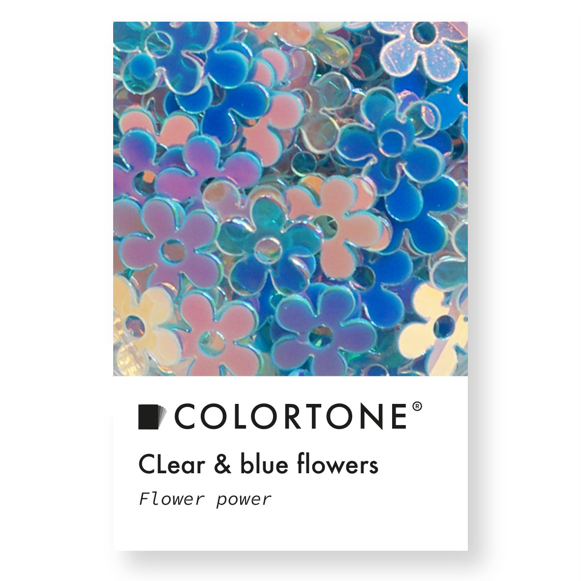 Clear & Blue Flowers - Inlay Glitter | Colortone