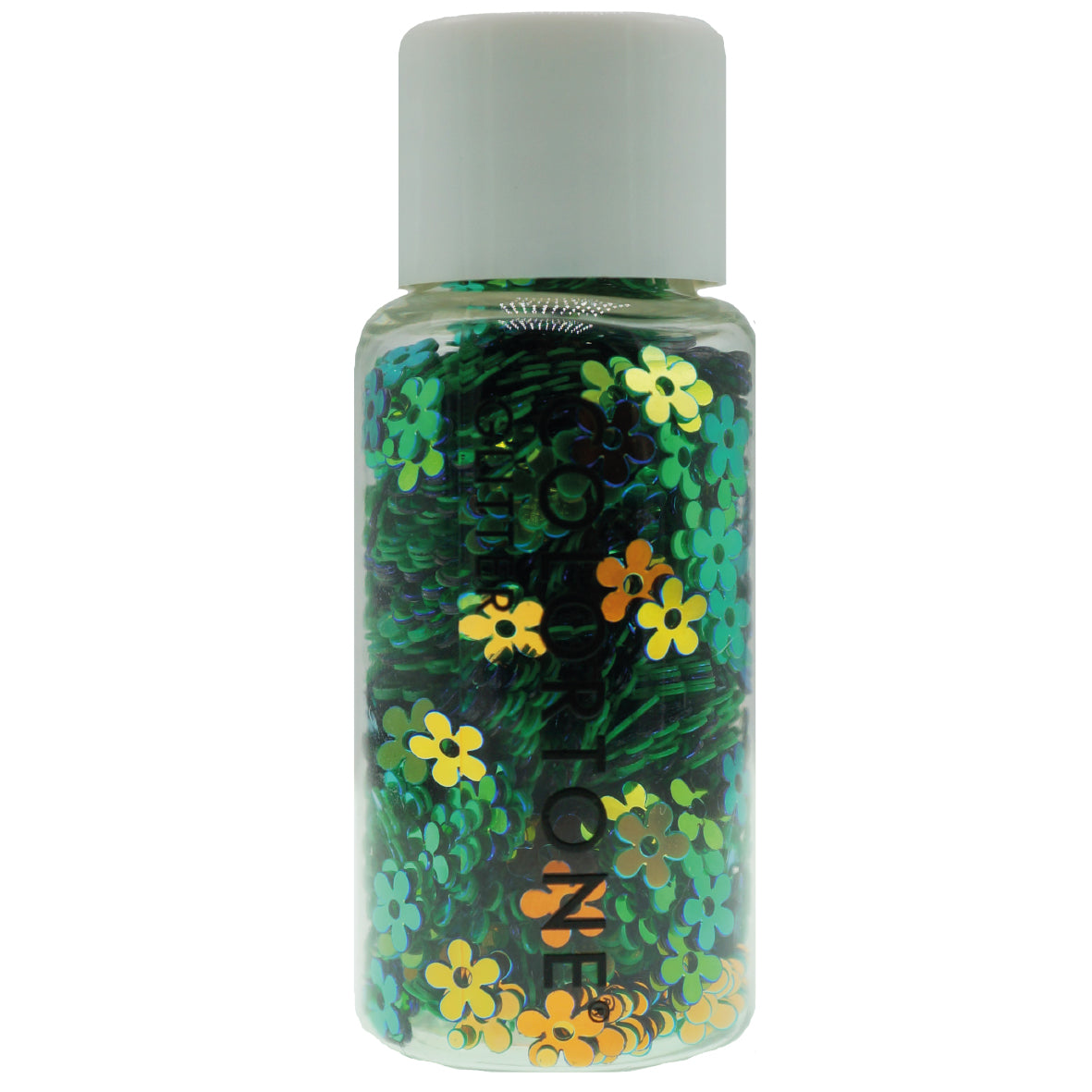 Green Flowers - Inlay Glitter Flesje | Colortone